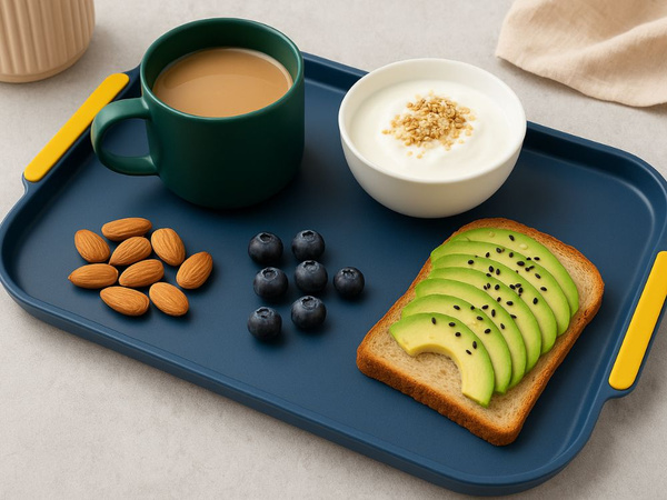 Plateau de cuisine pour servir le petit-déjeuner, les boissons, les gâteaux et les desserts en plastique