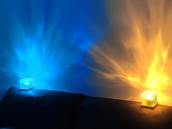 Rgb kristalų šviesa su usb nuotolinio valdymo pulteliu atmosferos dekoratyvinis naktinis kubas