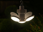 Foldable led solar camping lamp for garden hook, tourist tent