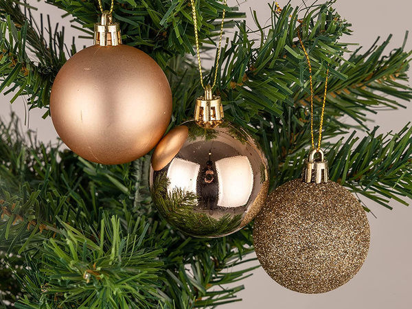 Pom de crăciun baubles 30pcs golden brilliant blinger mat