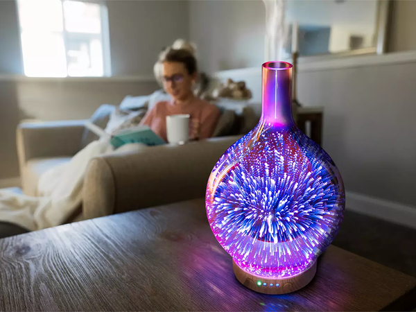 Zvlhčovač vzduchu aromaterapia aróma difúzor nočné svetlo rgb 3d