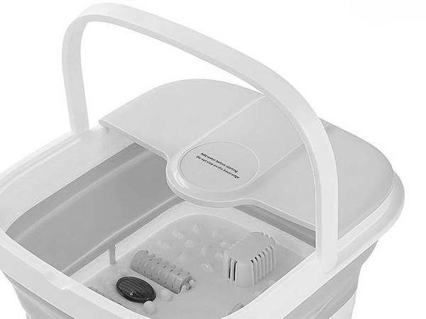 Foot warming bucket bowl with bubble massage rollers foldable