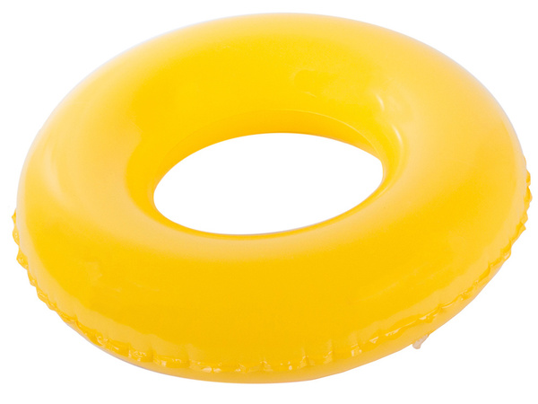 Kleines aufblasbares rad für ihr kind zum schwimmen im poolwasser