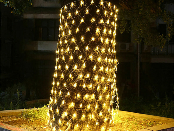 Fény képernyő függöny 100 led karácsonyi fények kültéri fehér meleg 1x2m