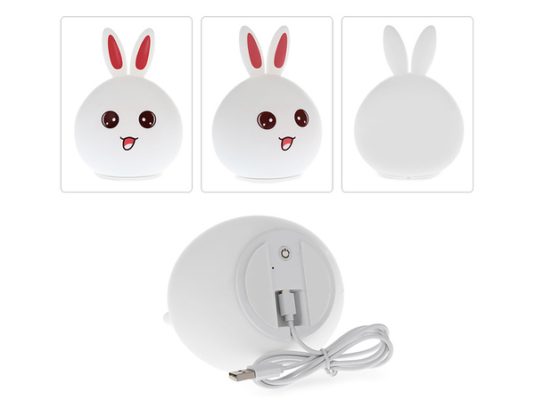 Dětské led noční světlo králík dotek rgb