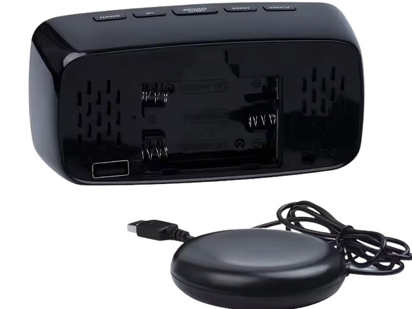 Electronic alarm clock with vibration pad led digital mains alarm