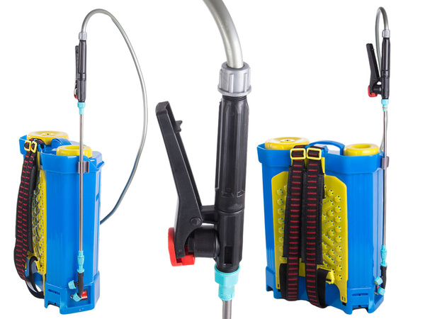 PULVÉRISATEUR À PRESSION À DOS AVEC BATTERIE, LONGUE LANCE DE JARDIN 16L