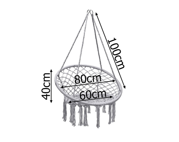 Záhradná hojdačka bocianie hniezdo závesné kreslo boho 80cm