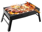 Cestovní gril přenosný skládací kufr na dřevěné uhlí kempování bbq