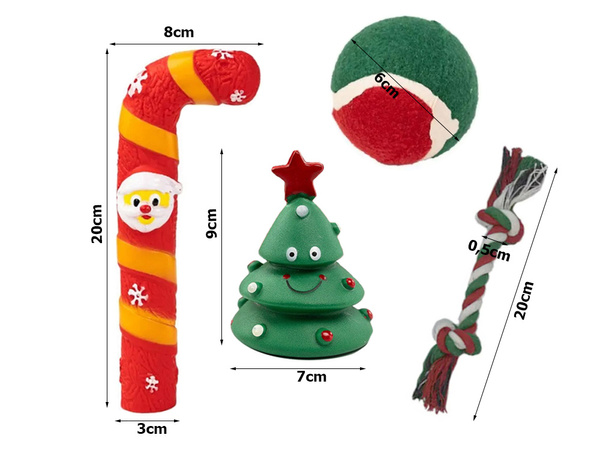 Set de juguetes para perros dog chews tugger 4 pcs mix gift toy christmas
