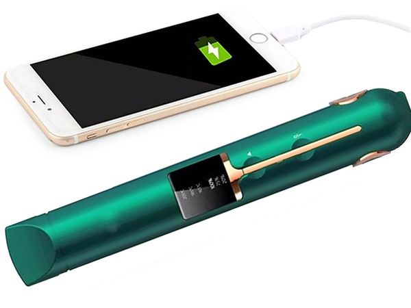 Žehlička na vlasy keramická lcd 2v1 regulátor teploty power bank