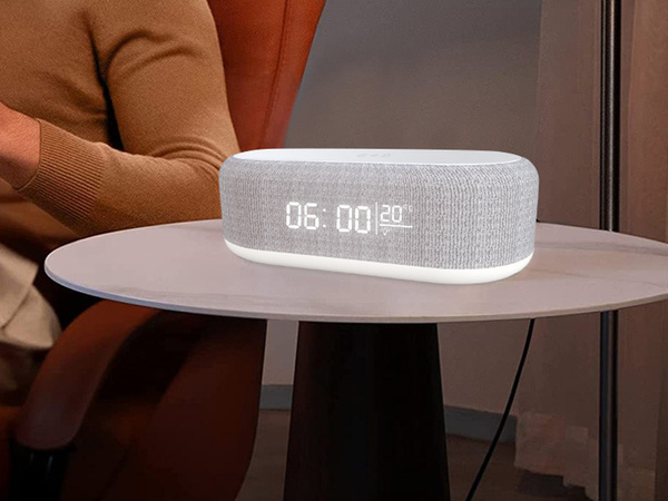 Digitaalne äratuskell elektrooniline termomeeter induktsioon laadija alarm 2in1