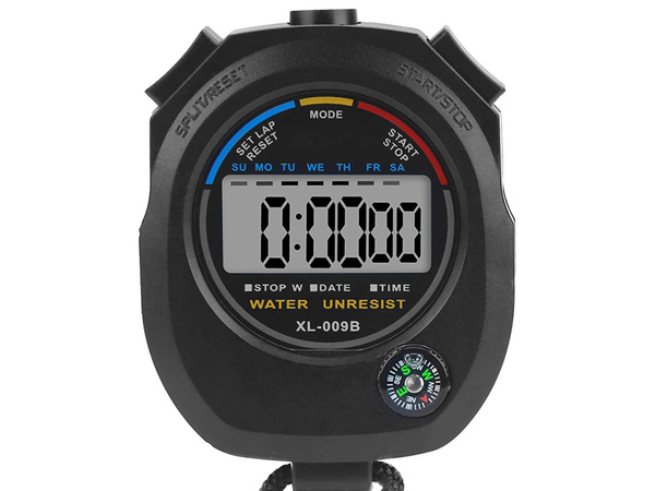 Digital electronic stopwatch with compass timer