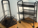 Bathroom shelf kitchen cabinet on wheels metal rack three levels 3