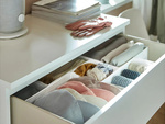 Organizador textil ropa zapatos cajon blanco