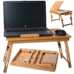 Table pour ordinateur portable bambou plateau de lit pour ordinateur portable