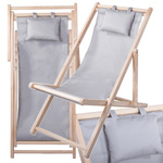 Tumbona de madera sillas de playa jardín plegable cojín silla de playa