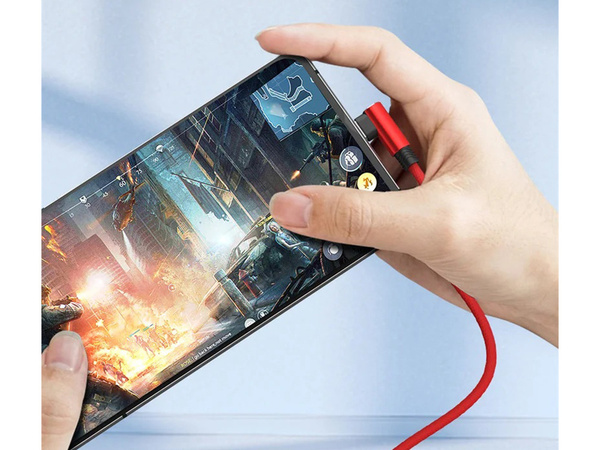 Usb-c tipo c ángulo de carga qc cable a teléfono 1m