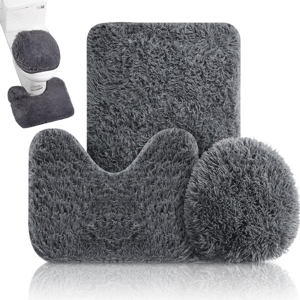 Tapis de salle de bain set de 3 pièces 3in1 anti-dérapant séchage rapide