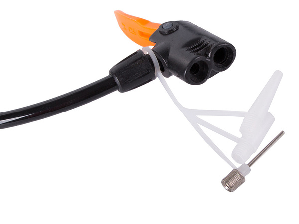 Pompă de picior auto dublu piston capse de capăt biciclete auto pentru bile saltea