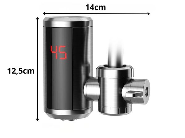 Chauffe-eau électrique led robinet pivotant 3000 w avec affichage de la température