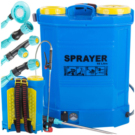 BATTERY BACKPACK PRESSURE SPRAYER GARDEN LONG LANCE 16L