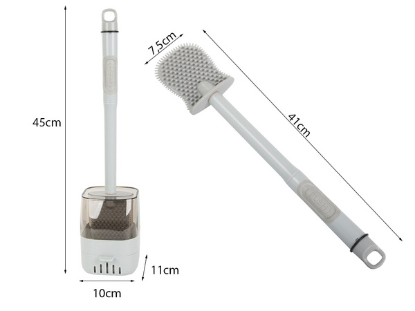 Escobilla de silicona para el baño con dispensador de líquido