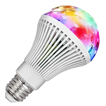 Led spuldze rgb rotējošais e27 disko bumba