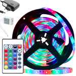 Bandă led 3528 rgb 4.5m set telecomandă impermeabilă