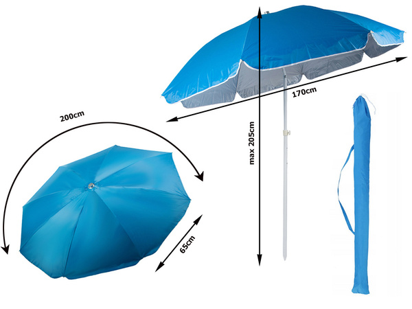 Veľký xxl balkónový parasol s uv filtrom 170 cm skladací