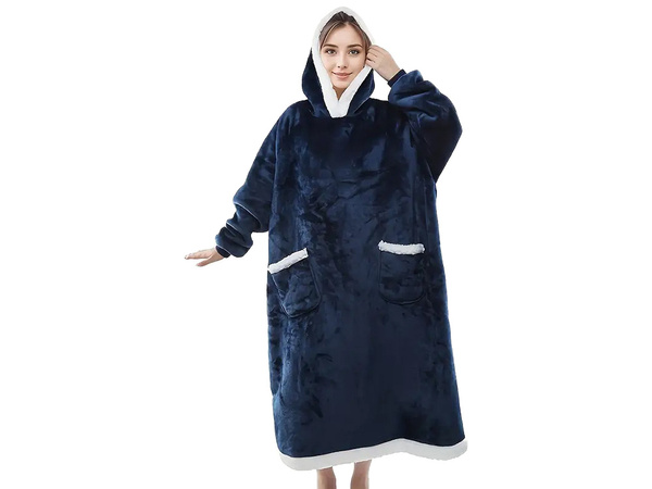 Warm sweatshirt blanket large oversize thick soft hooded dressing gown long xxl