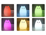 Led éjszakai fény gyerekeknek rgb macska touch szilikon