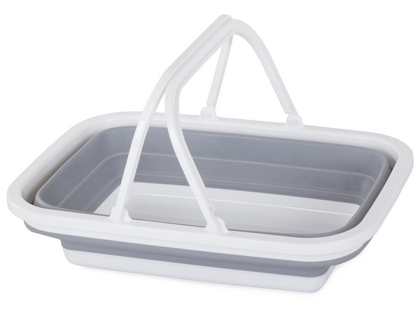 Silicone folding shopping basket with handles