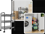 Baie raft bucătărie cabinet pe roți metal rack trei niveluri 3