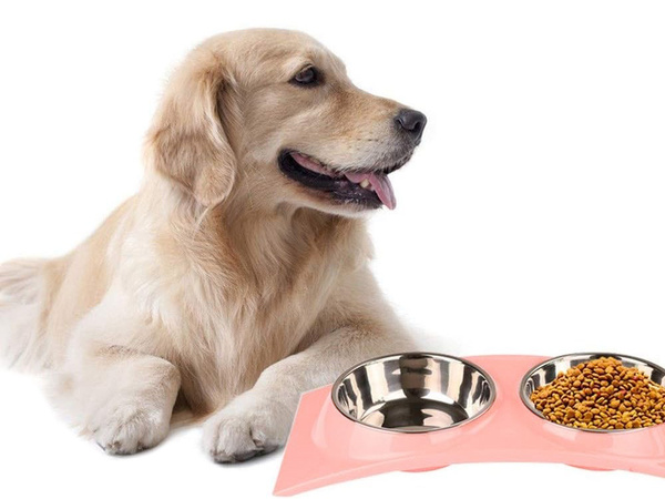 Vasos de metal para perros y gatos 2pc set 0.4 l