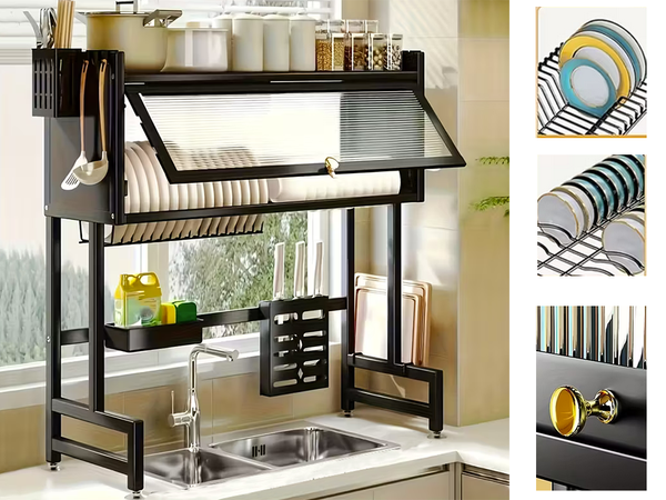 Sušilnik za posodo, talerje in pribor veliki organizator za pijače 85 cm