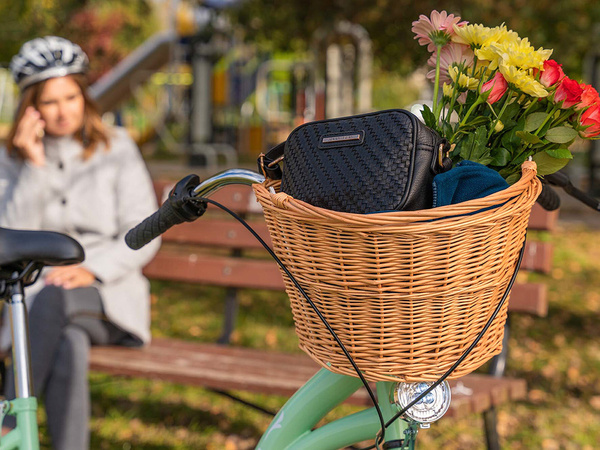 Veľký košík na bicykel prútený košík na bicykel kliknutím na riadidlá priestranný