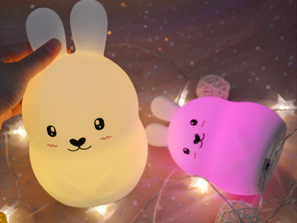 Gyermek éjszakai fény led nyúl érintés rgb távirányítóval
