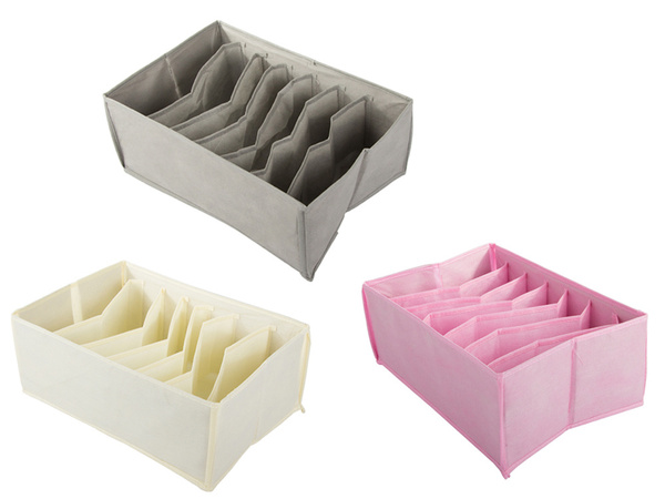 Underwear organiser bras for wardrobe drawer 7 compartments bin