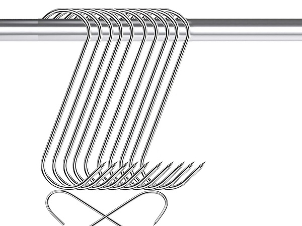 Sausage smoking hooks 10pcs large steel
