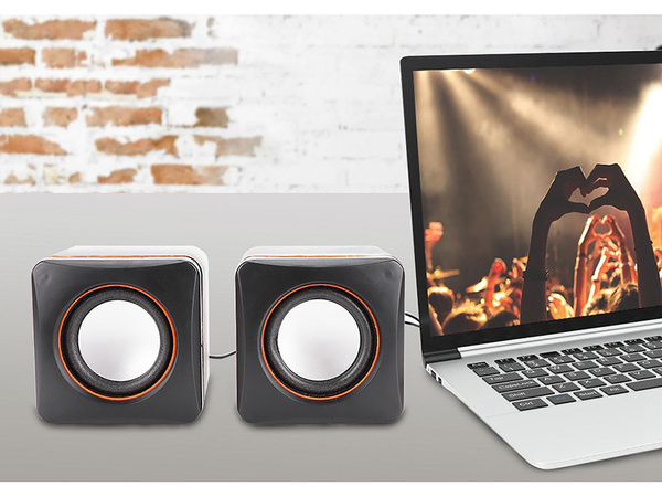 Počítačové reproduktory pc 2.0 jack napájení usb