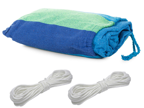 Hamac de jardin double xxl touristique housse rayée 200 x 150 large