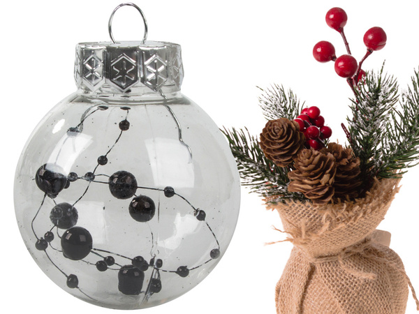 Choinka bombos choin 6cm rinkinys iš 24 šventinės šventės black holidays