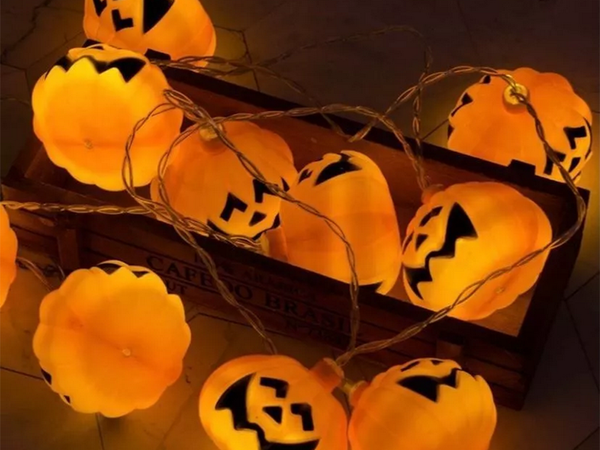 Lampki 10 led wiszące dynie halloween 200cm świecąca dekoracja ozdoba dynia