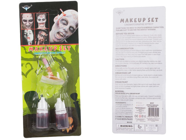 Kit de maquillage de fausse blessure kit de maquillage d'halloween avec du sang collé au crayon