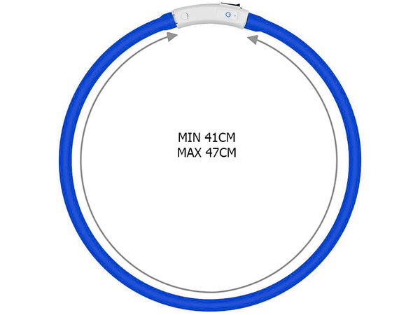 Led šviesos švytintuvas šuns ir katėms vandeniui atsparus reguliuojamas 47cm usb