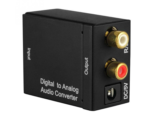 Conversor óptico toslink spdif a 2x cinch rca