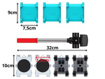 Kit de elevación para transporte de muebles palanca y ruedas 4 piezas + arandelas