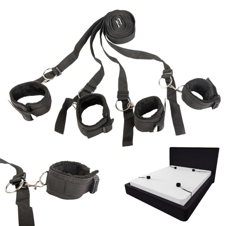 PUTÁ BDSM POSTEĽNÉ POSTROJE PRE PÁRY NASTAVITEĽNÉ POPRUHY ČIERNE