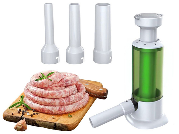 Hand sausage stuffer with 4 tips vertical spritzer machine
